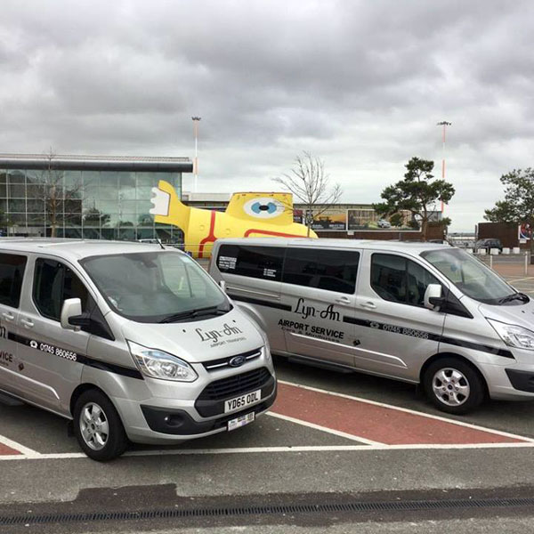 Minibuses at Liverpool John Lennon Airport