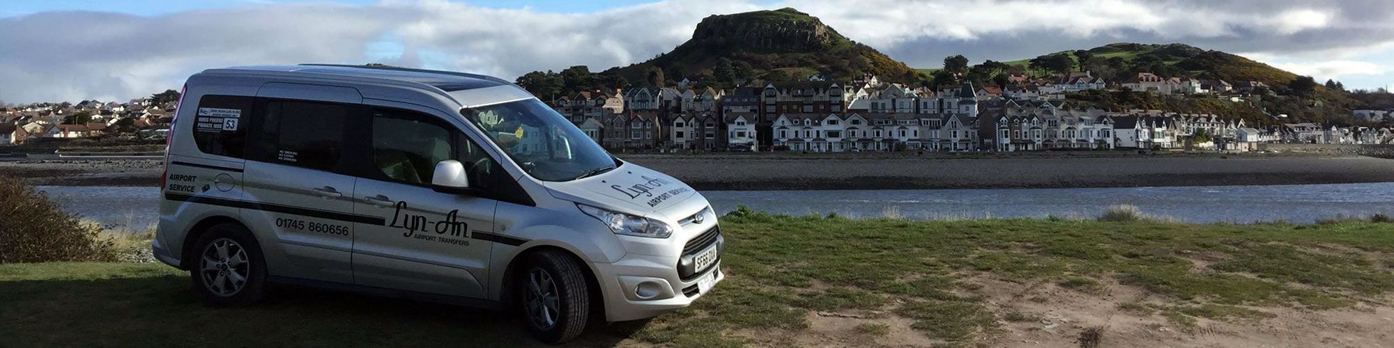 Minibus at North Wales sea front